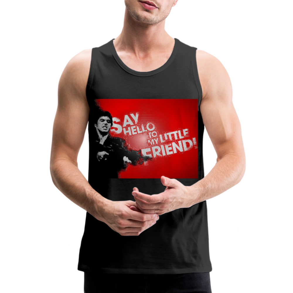 Tanktop T-Shirt SAY HELLO Muskelshirt Achselshirt Sport Basic Herren - Schwarz