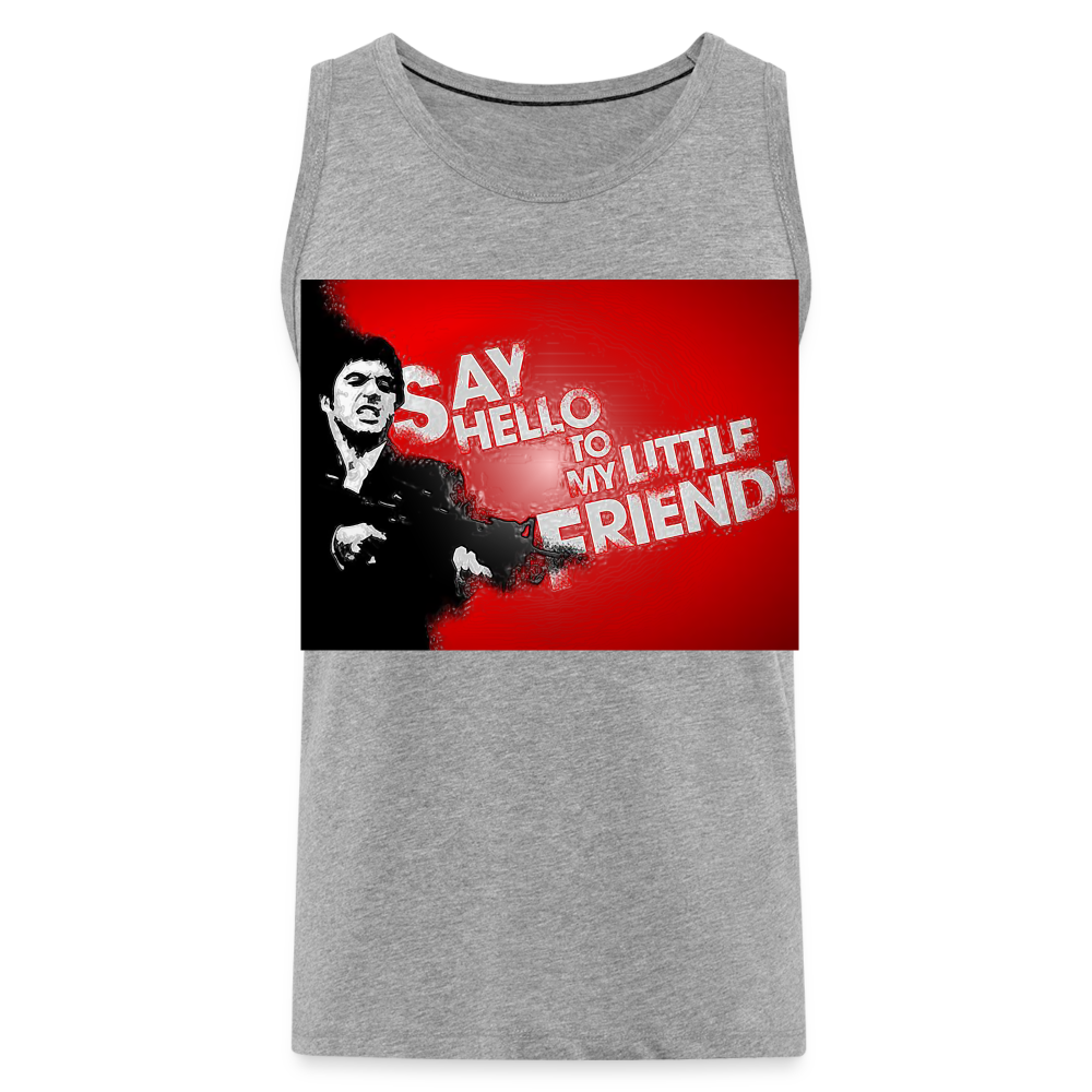 Tanktop T-Shirt SAY HELLO Muskelshirt Achselshirt Sport Basic Herren - Grau meliert