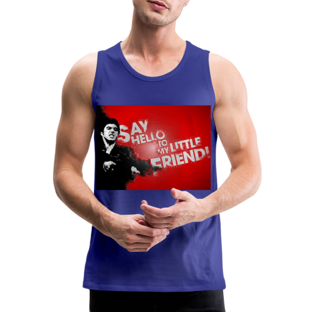 Tanktop T-Shirt SAY HELLO Muskelshirt Achselshirt Sport Basic Herren - Königsblau
