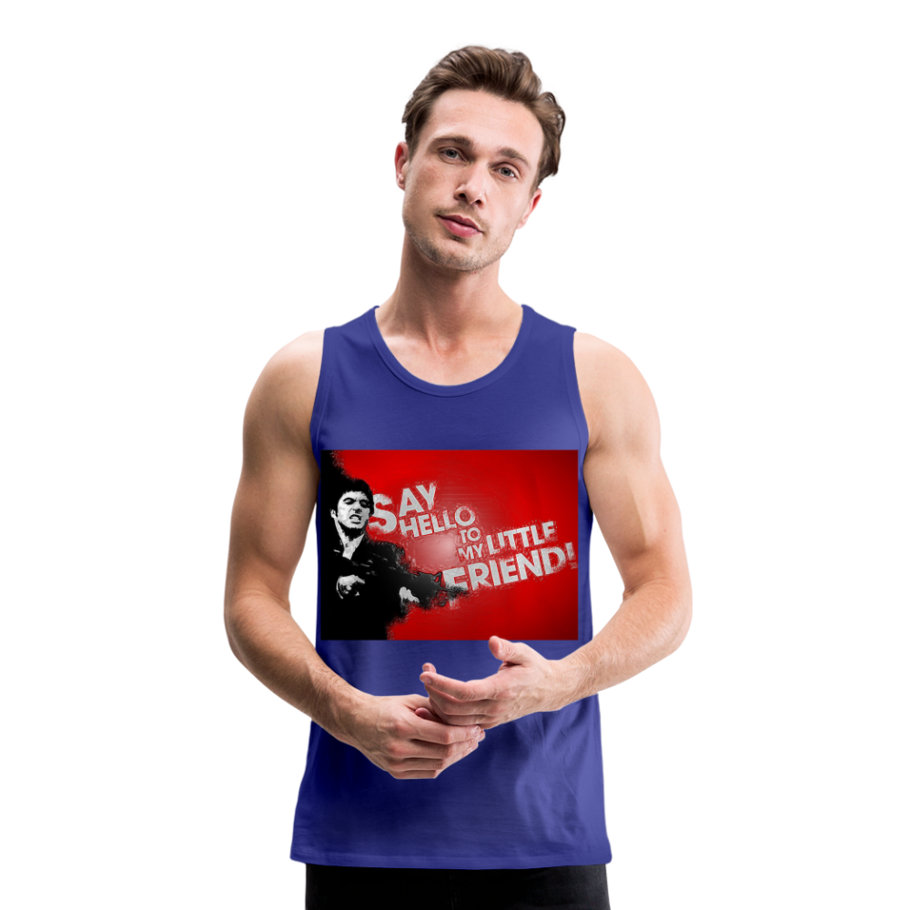 Tanktop T-Shirt SAY HELLO Muskelshirt Achselshirt Sport Basic Herren - Königsblau