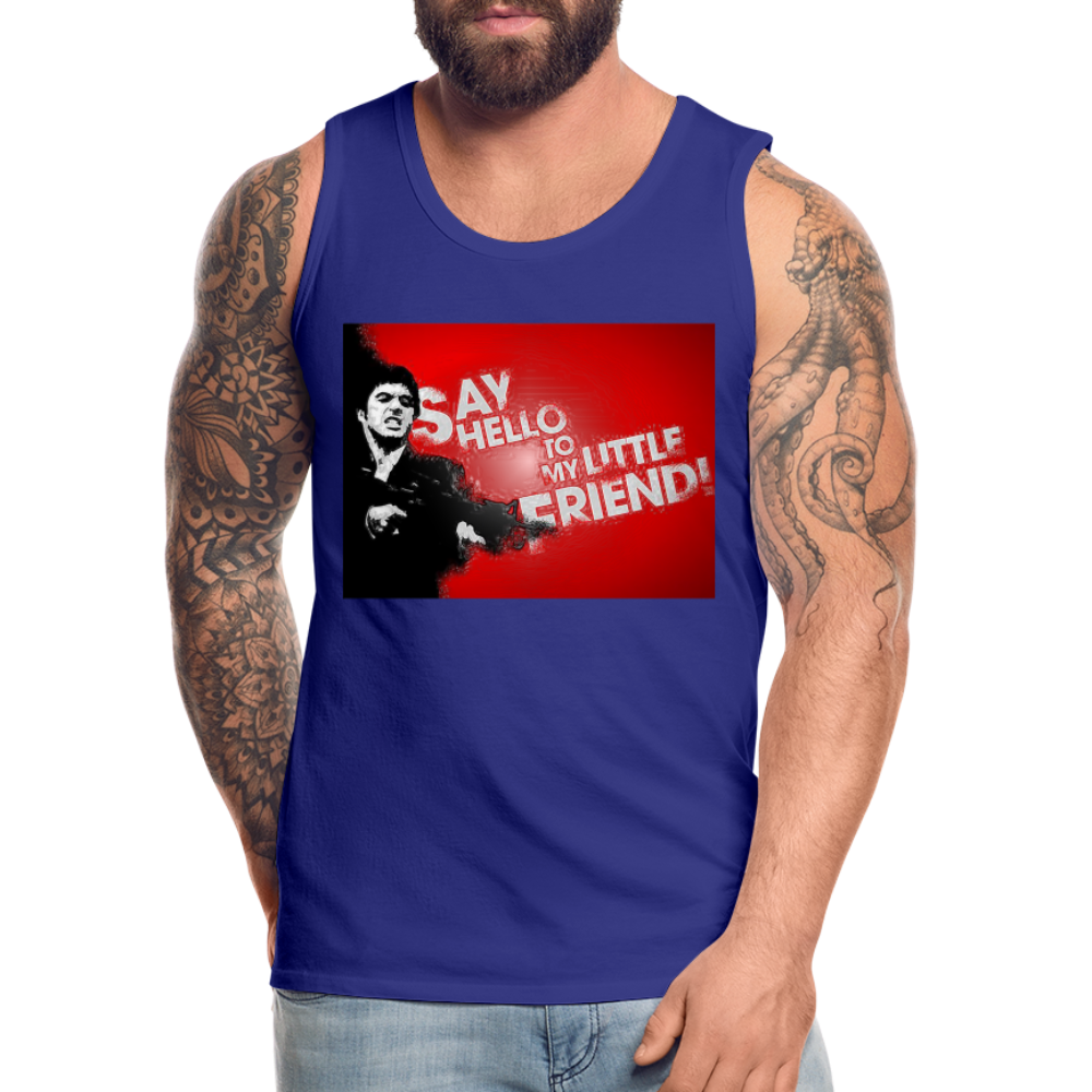 Tanktop T-Shirt SAY HELLO Muskelshirt Achselshirt Sport Basic Herren - Königsblau