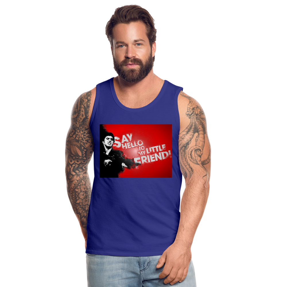 Tanktop T-Shirt SAY HELLO Muskelshirt Achselshirt Sport Basic Herren - Königsblau