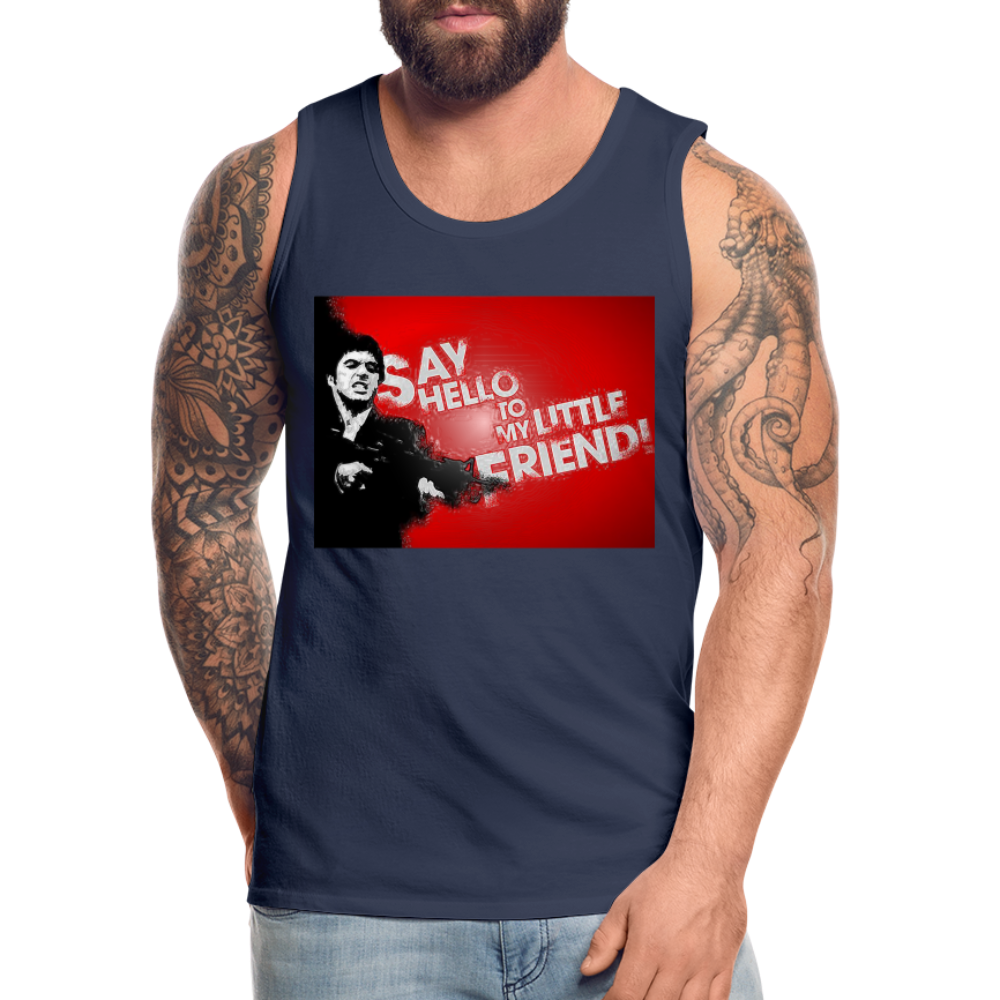 Tanktop T-Shirt SAY HELLO Muskelshirt Achselshirt Sport Basic Herren - Navy