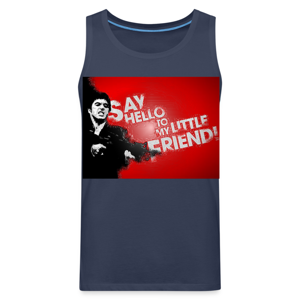 Tanktop T-Shirt SAY HELLO Muskelshirt Achselshirt Sport Basic Herren - Navy
