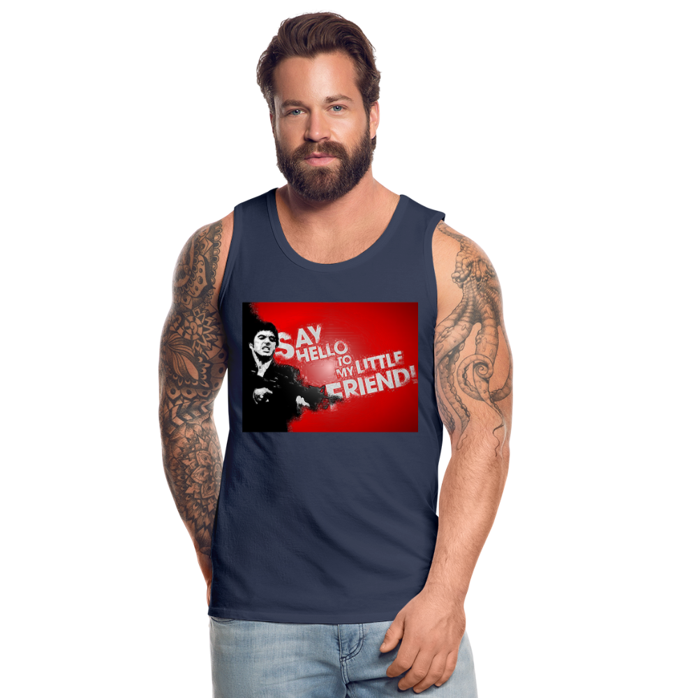 Tanktop T-Shirt SAY HELLO Muskelshirt Achselshirt Sport Basic Herren - Navy
