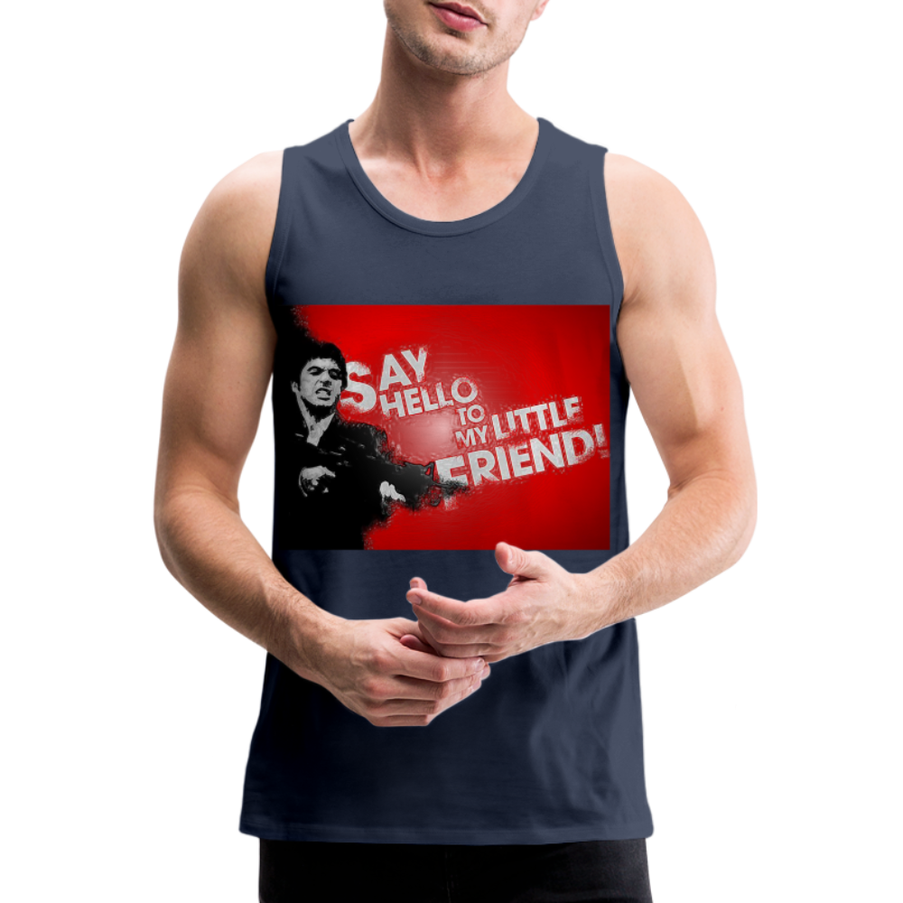 Tanktop T-Shirt SAY HELLO Muskelshirt Achselshirt Sport Basic Herren - Navy
