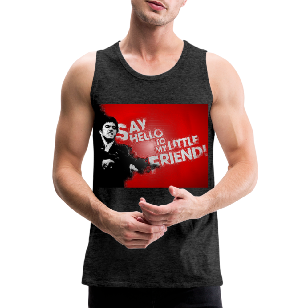 Tanktop T-Shirt SAY HELLO Muskelshirt Achselshirt Sport Basic Herren - Anthrazit