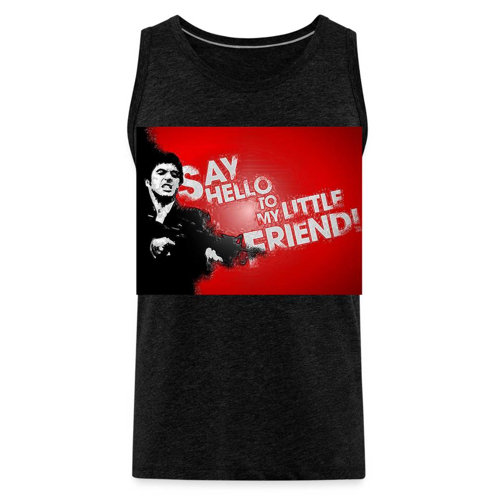 Tanktop T-Shirt SAY HELLO Muskelshirt Achselshirt Sport Basic Herren - Anthrazit