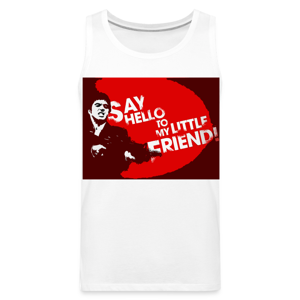 Tanktop T-Shirt SAY HELLO Muskelshirt Achselshirt Sport Basic Herren - weiß
