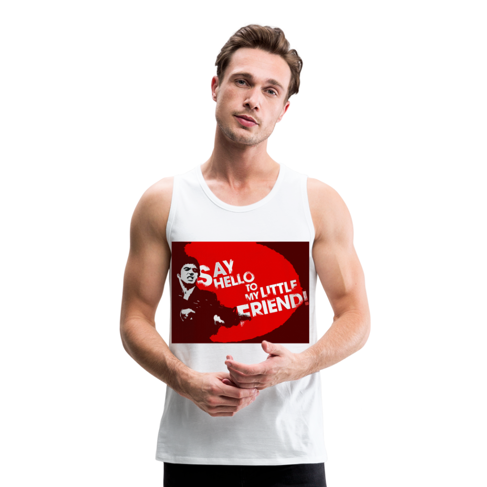 Tanktop T-Shirt SAY HELLO Muskelshirt Achselshirt Sport Basic Herren - weiß