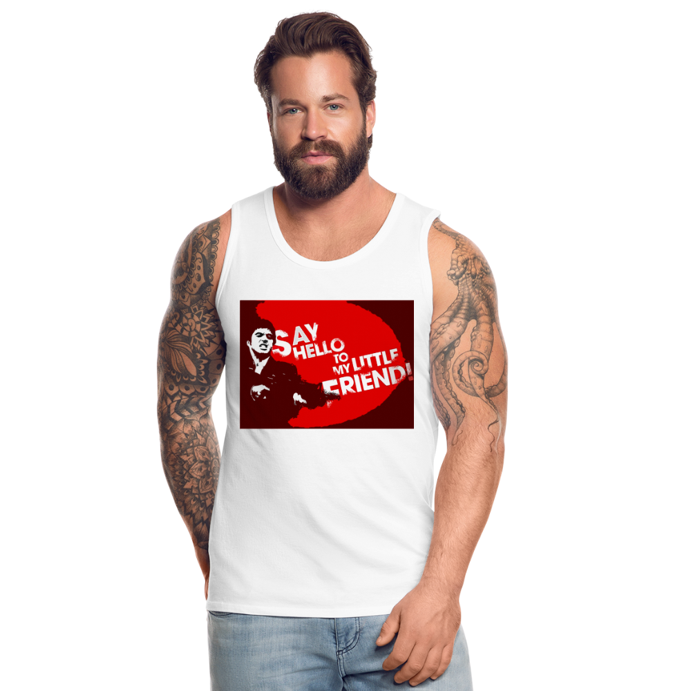 Tanktop T-Shirt SAY HELLO Muskelshirt Achselshirt Sport Basic Herren - weiß