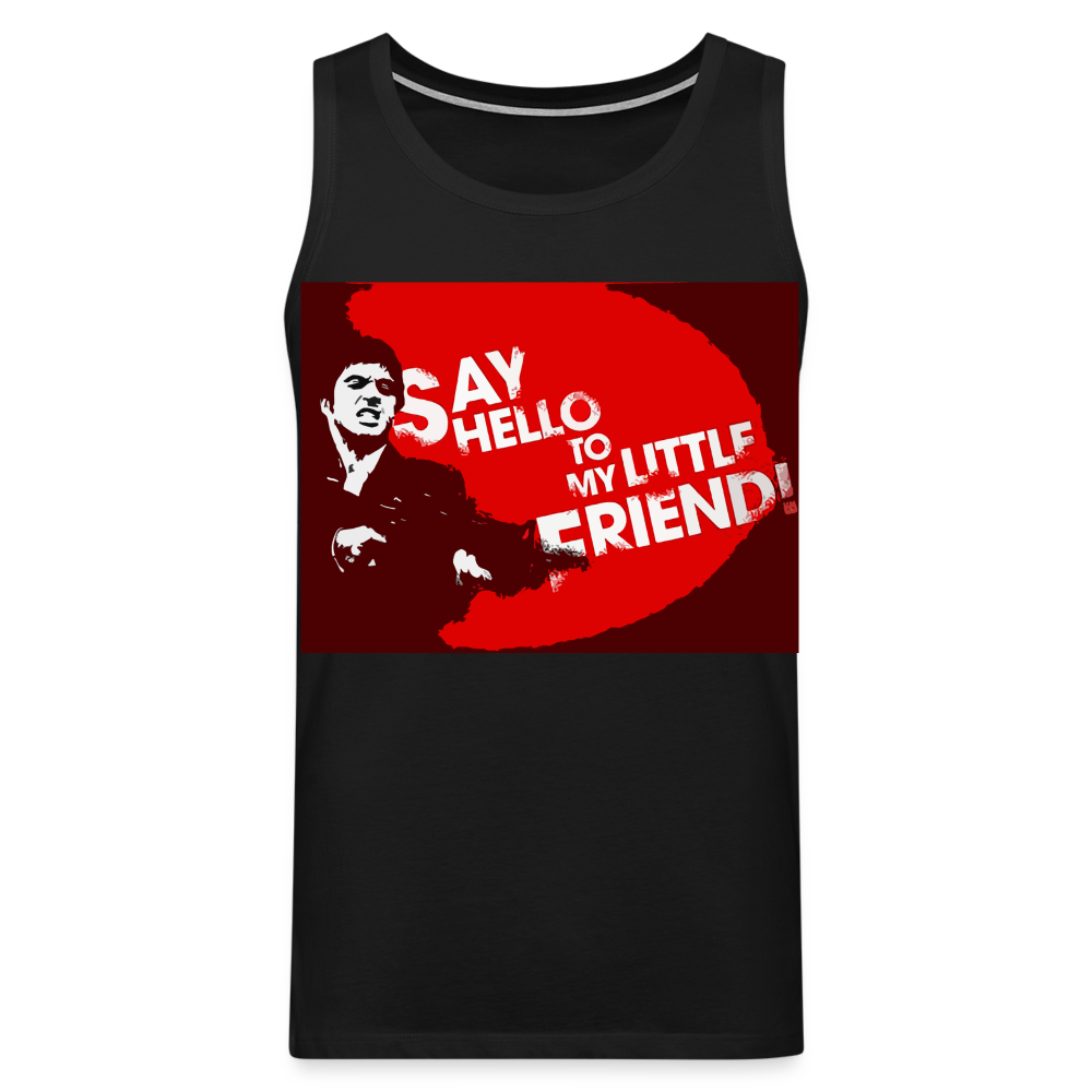 Tanktop T-Shirt SAY HELLO Muskelshirt Achselshirt Sport Basic Herren - Schwarz