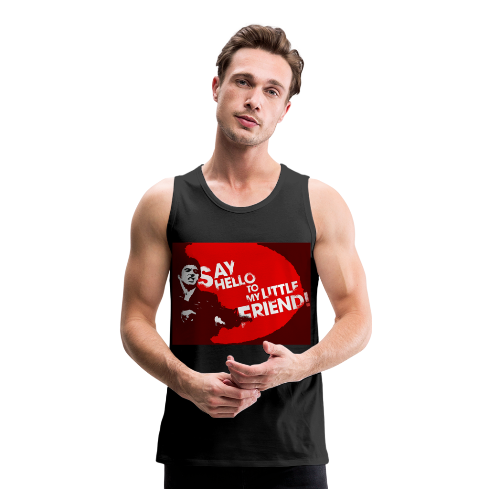 Tanktop T-Shirt SAY HELLO Muskelshirt Achselshirt Sport Basic Herren - Schwarz