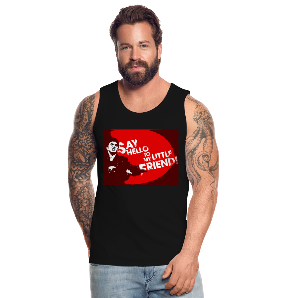 Tanktop T-Shirt SAY HELLO Muskelshirt Achselshirt Sport Basic Herren - Schwarz