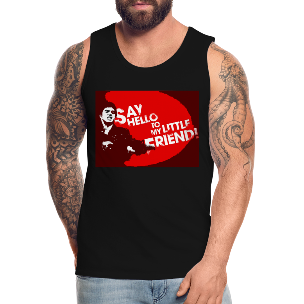 Tanktop T-Shirt SAY HELLO Muskelshirt Achselshirt Sport Basic Herren - Schwarz