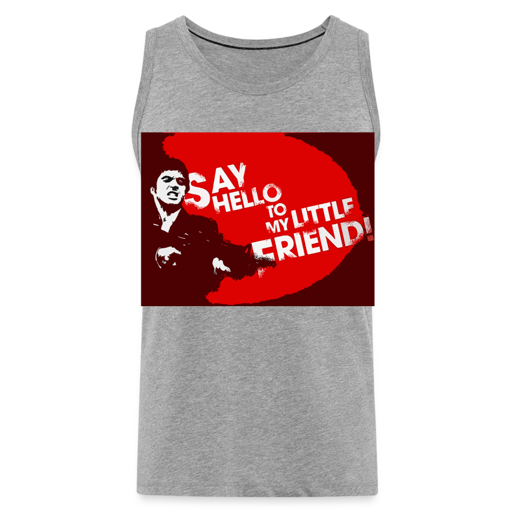 Tanktop T-Shirt SAY HELLO Muskelshirt Achselshirt Sport Basic Herren - Grau meliert