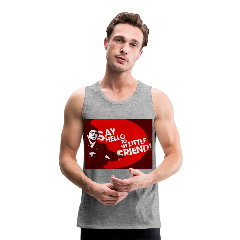 Tanktop T-Shirt SAY HELLO Muskelshirt Achselshirt Sport Basic Herren - Grau meliert