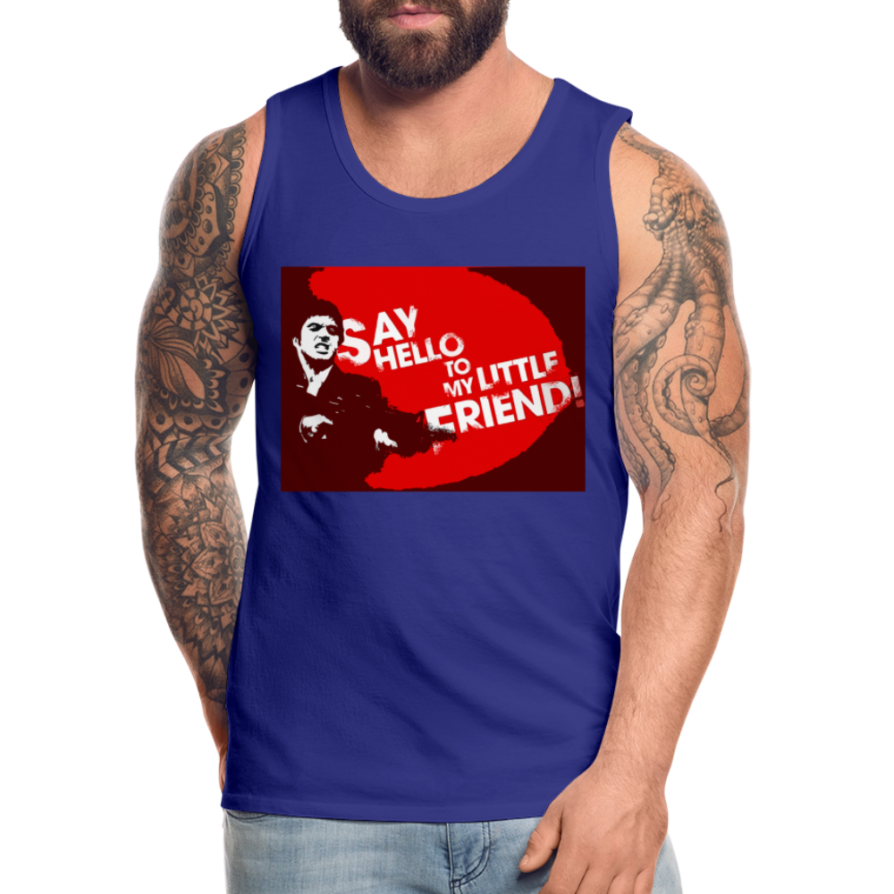 Tanktop T-Shirt SAY HELLO Muskelshirt Achselshirt Sport Basic Herren - Königsblau