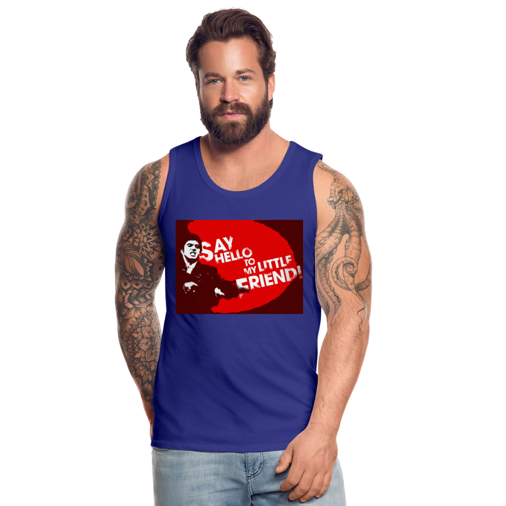 Tanktop T-Shirt SAY HELLO Muskelshirt Achselshirt Sport Basic Herren - Königsblau