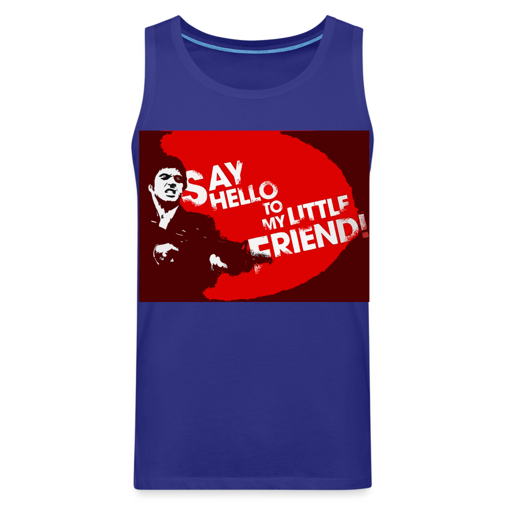 Tanktop T-Shirt SAY HELLO Muskelshirt Achselshirt Sport Basic Herren - Königsblau