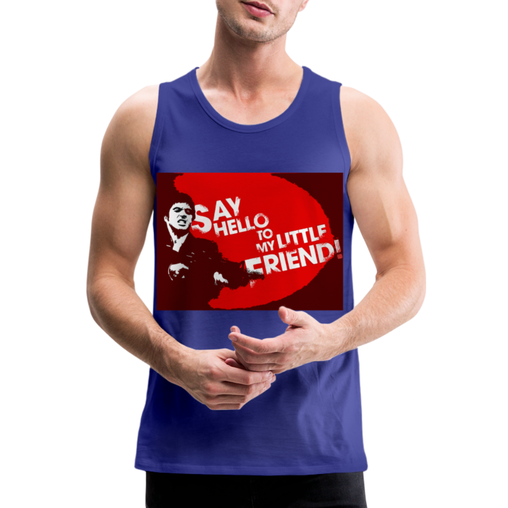 Tanktop T-Shirt SAY HELLO Muskelshirt Achselshirt Sport Basic Herren - Königsblau
