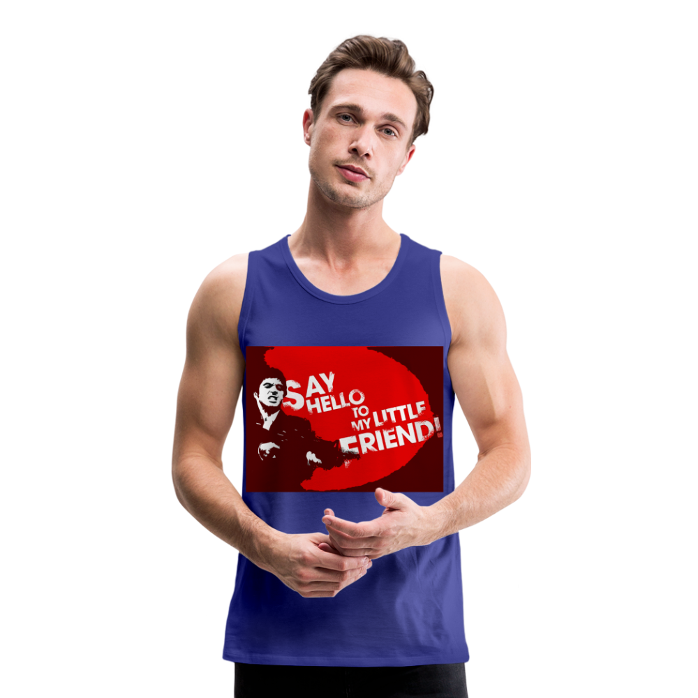 Tanktop T-Shirt SAY HELLO Muskelshirt Achselshirt Sport Basic Herren - Königsblau