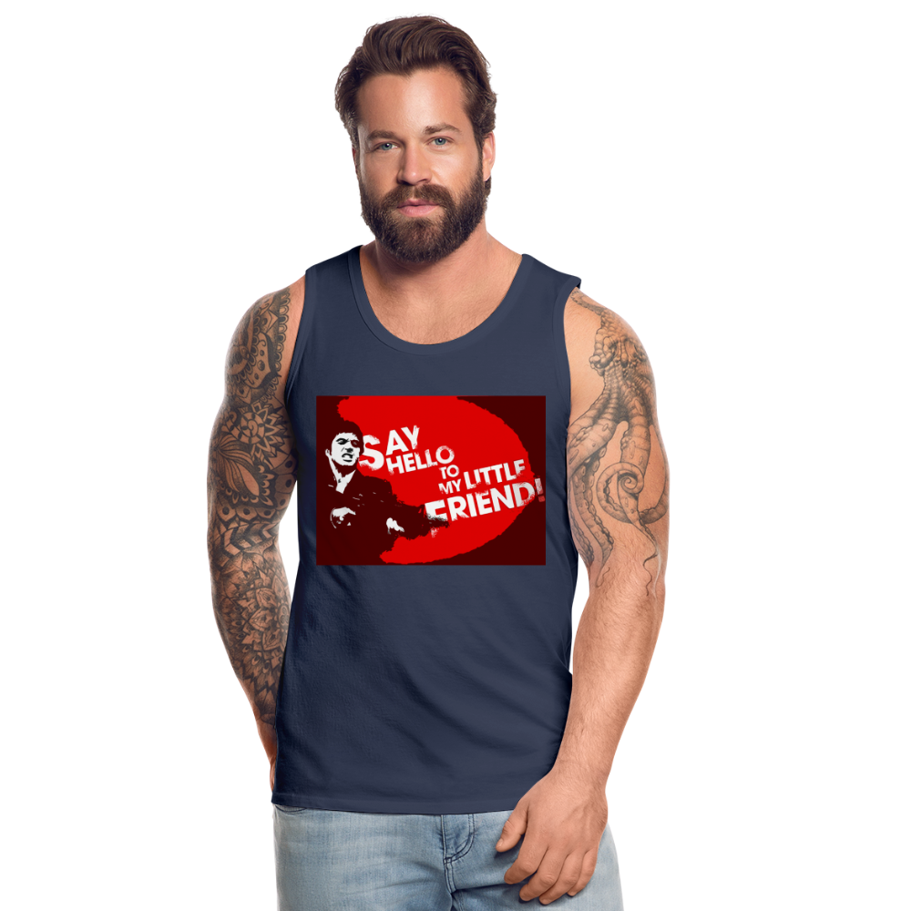 Tanktop T-Shirt SAY HELLO Muskelshirt Achselshirt Sport Basic Herren - Navy