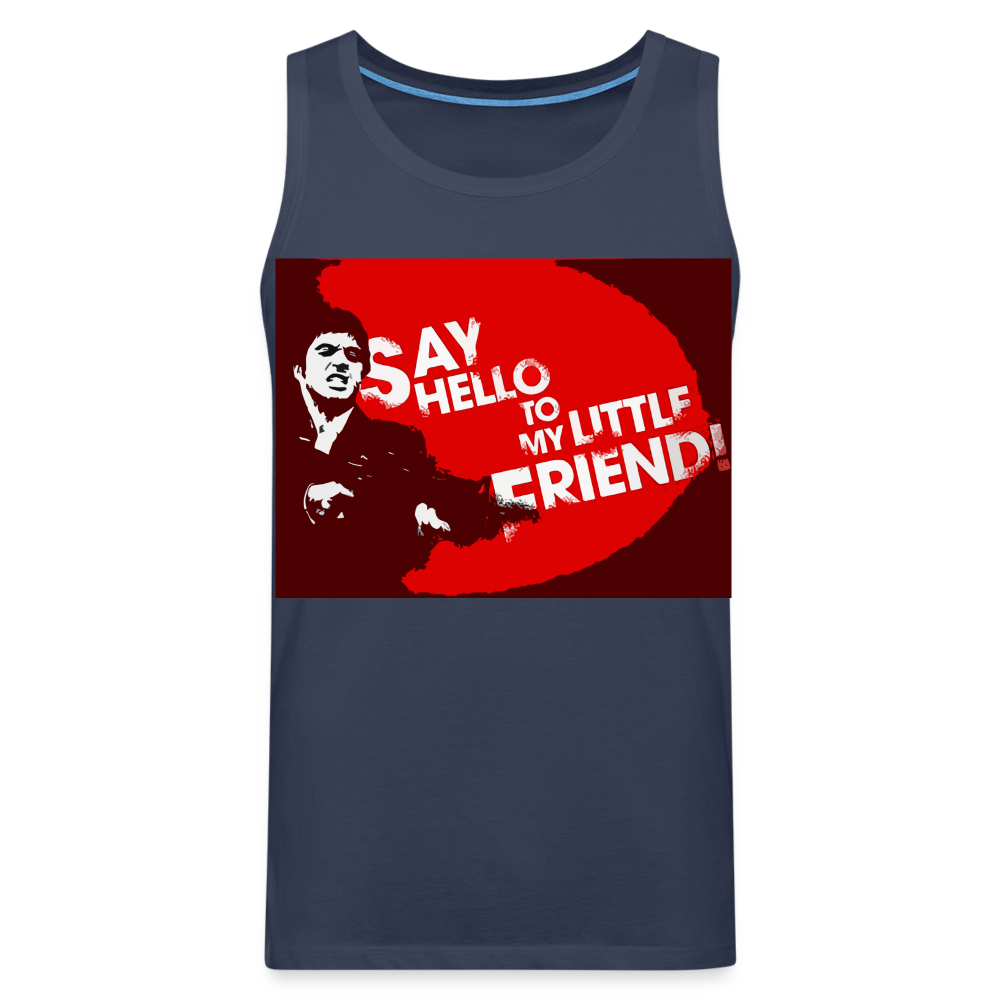 Tanktop T-Shirt SAY HELLO Muskelshirt Achselshirt Sport Basic Herren - Navy