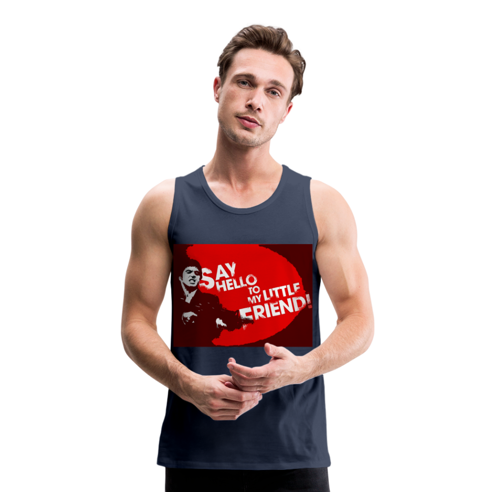 Tanktop T-Shirt SAY HELLO Muskelshirt Achselshirt Sport Basic Herren - Navy