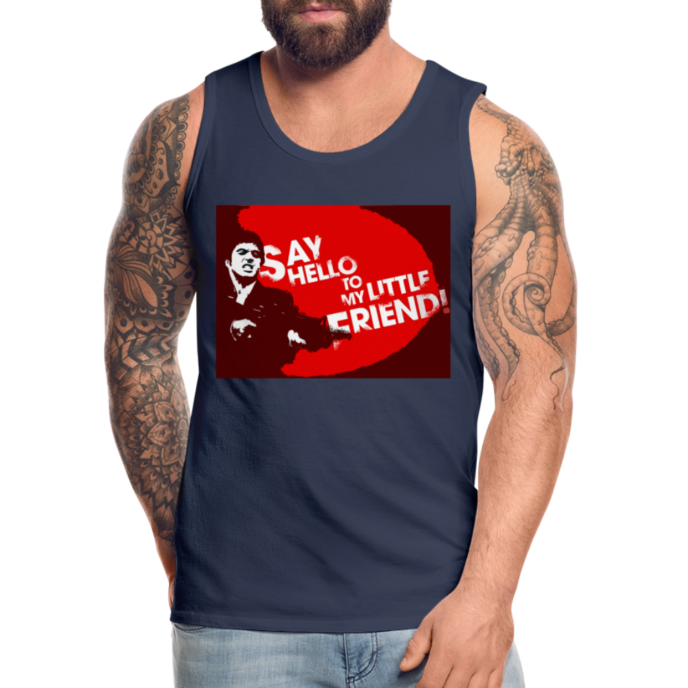 Tanktop T-Shirt SAY HELLO Muskelshirt Achselshirt Sport Basic Herren - Navy