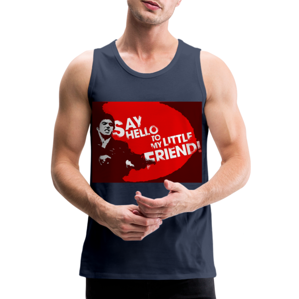 Tanktop T-Shirt SAY HELLO Muskelshirt Achselshirt Sport Basic Herren - Navy