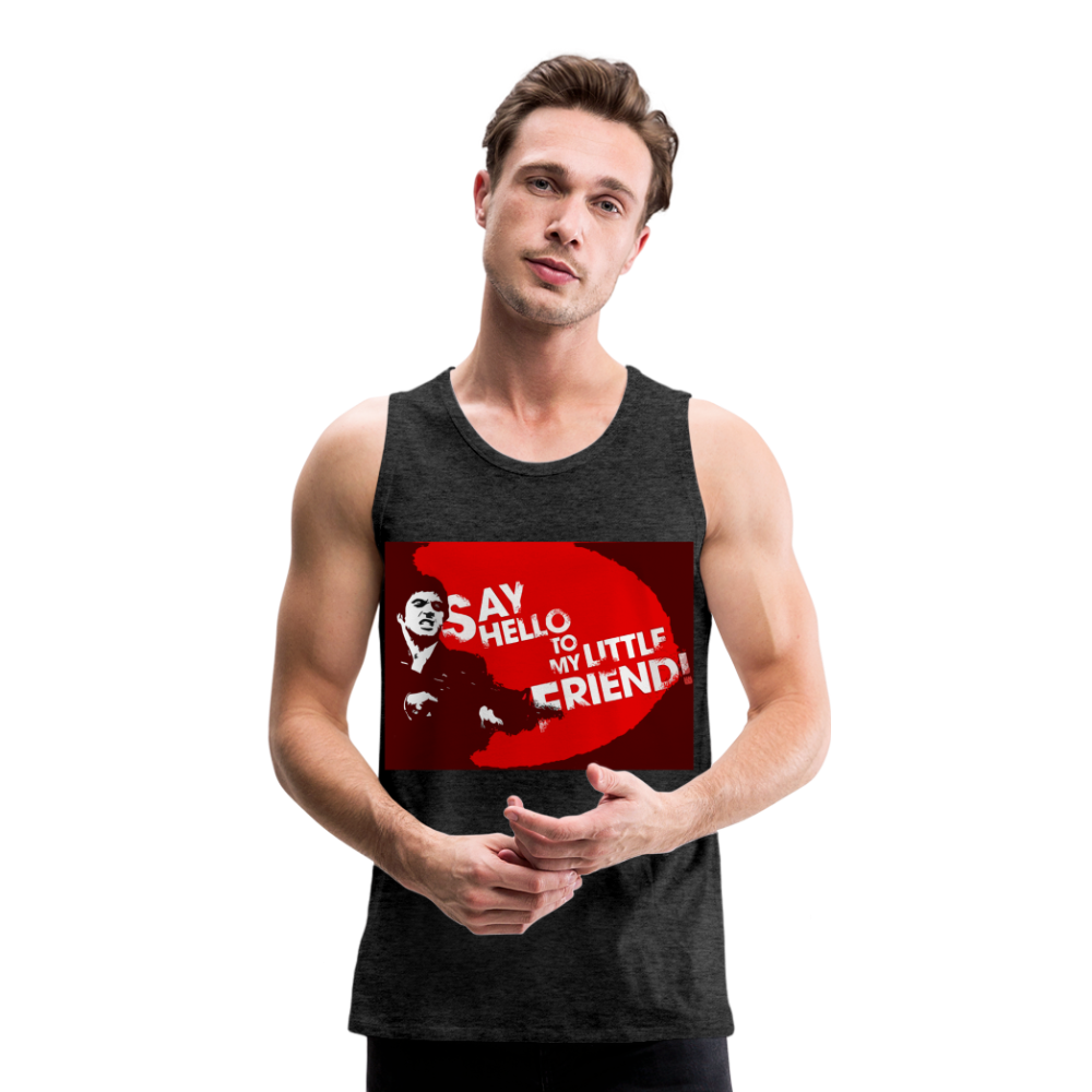 Tanktop T-Shirt SAY HELLO Muskelshirt Achselshirt Sport Basic Herren - Anthrazit