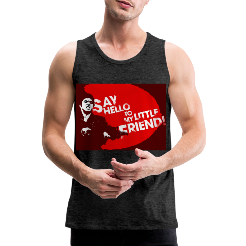 Tanktop T-Shirt SAY HELLO Muskelshirt Achselshirt Sport Basic Herren - Anthrazit