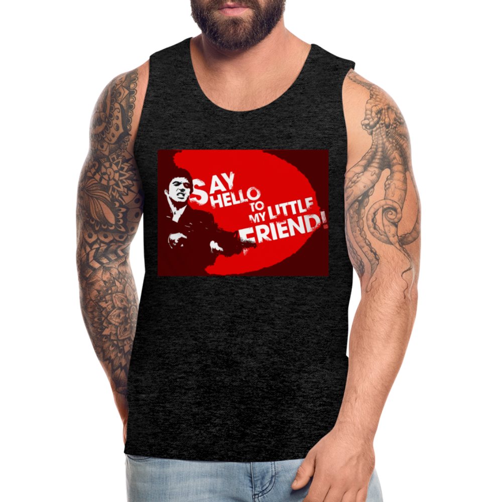 Tanktop T-Shirt SAY HELLO Muskelshirt Achselshirt Sport Basic Herren - Anthrazit