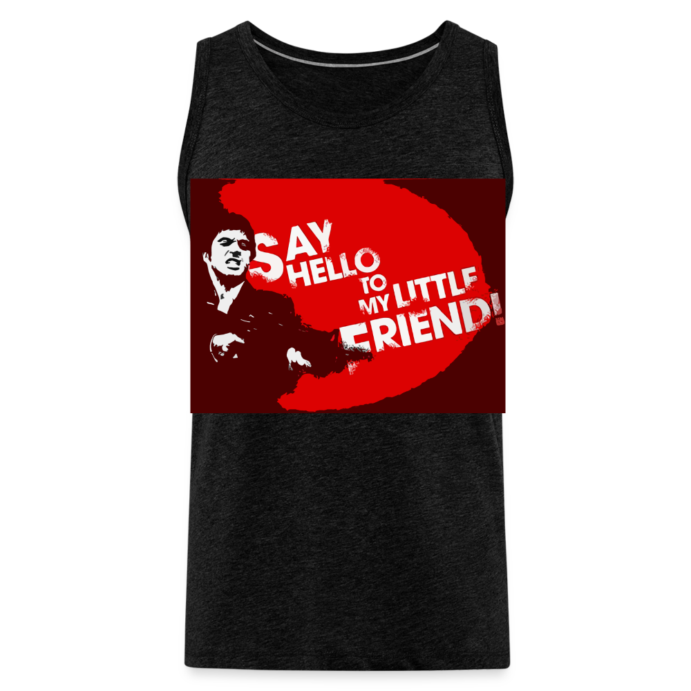 Tanktop T-Shirt SAY HELLO Muskelshirt Achselshirt Sport Basic Herren - Anthrazit