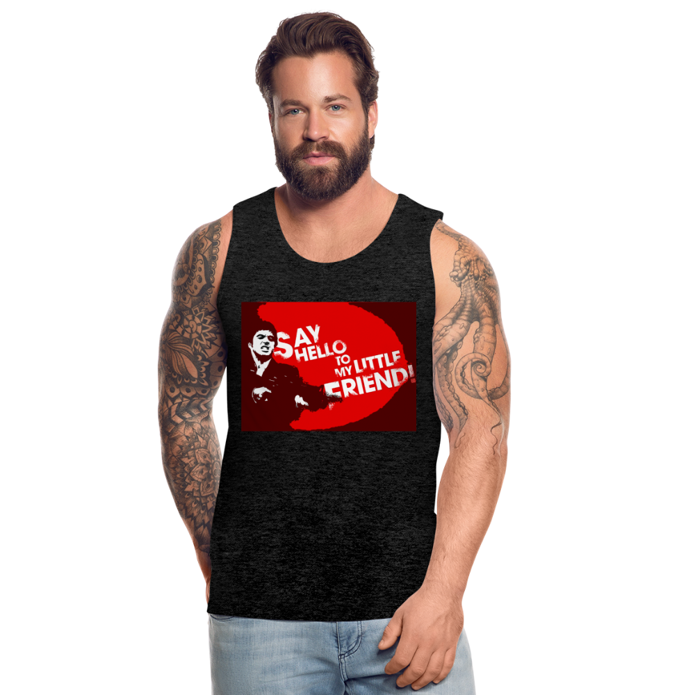 Tanktop T-Shirt SAY HELLO Muskelshirt Achselshirt Sport Basic Herren - Anthrazit