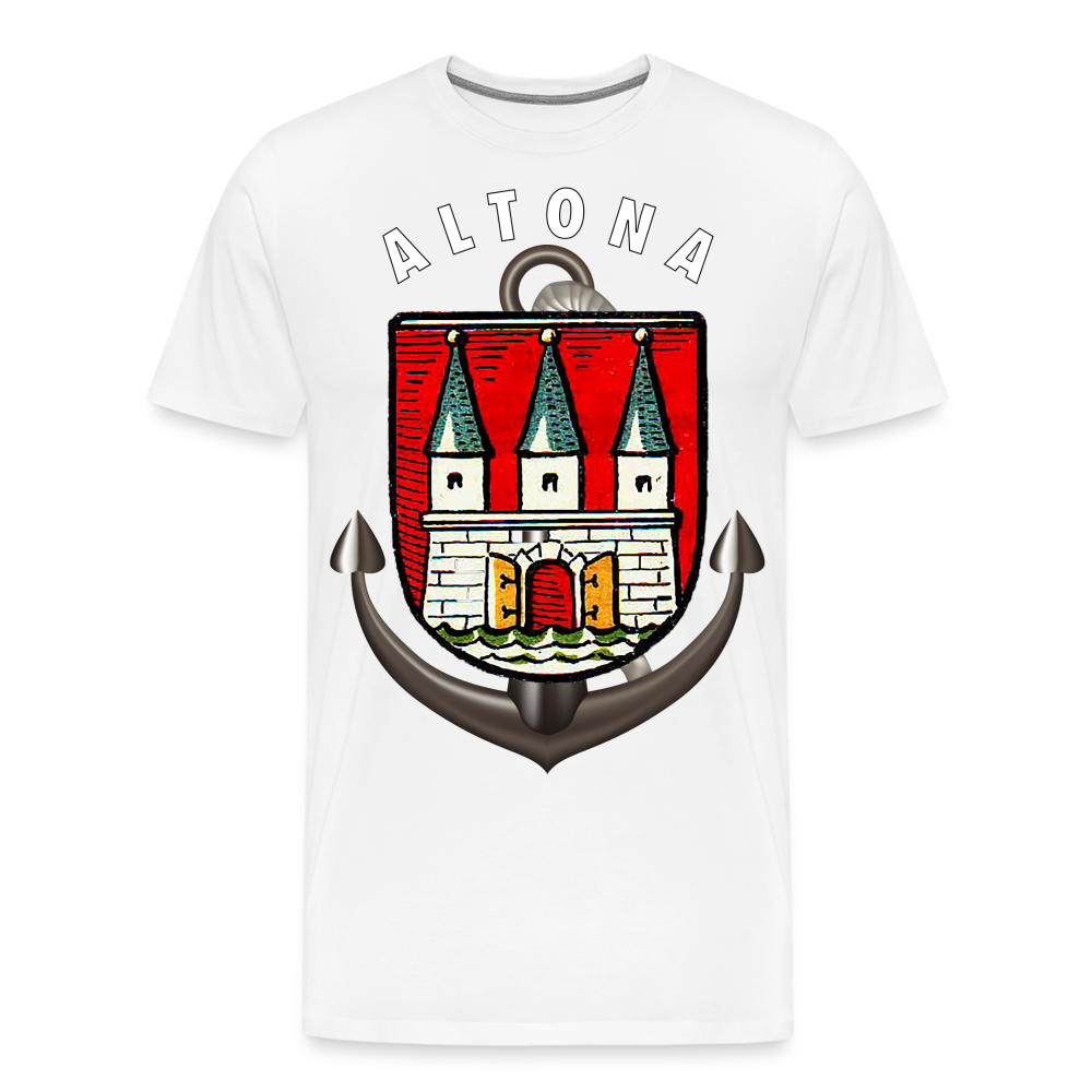 Männer Fashion ALTONA T-Shirt Rundhals Unisex Streetwear - weiß