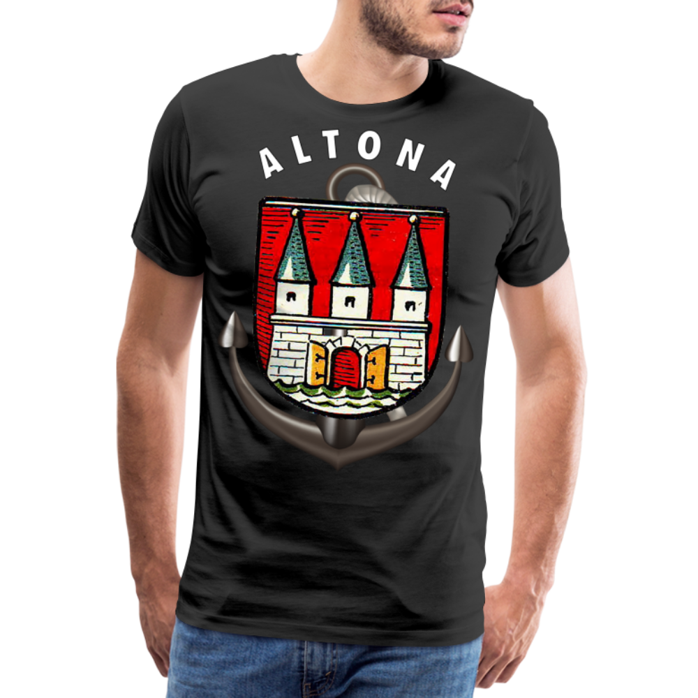 Männer Fashion ALTONA T-Shirt Rundhals Unisex Streetwear - Schwarz