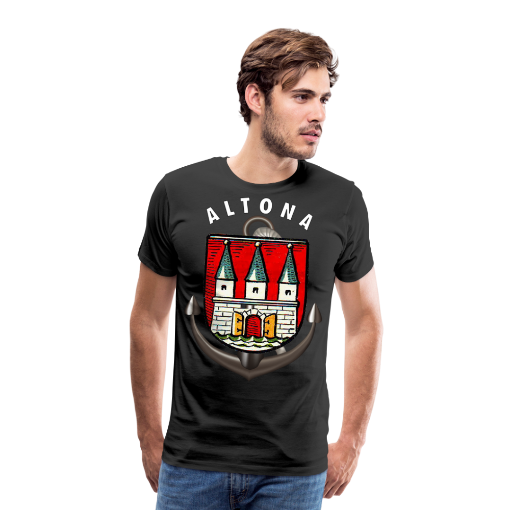 Männer Fashion ALTONA T-Shirt Rundhals Unisex Streetwear - Schwarz