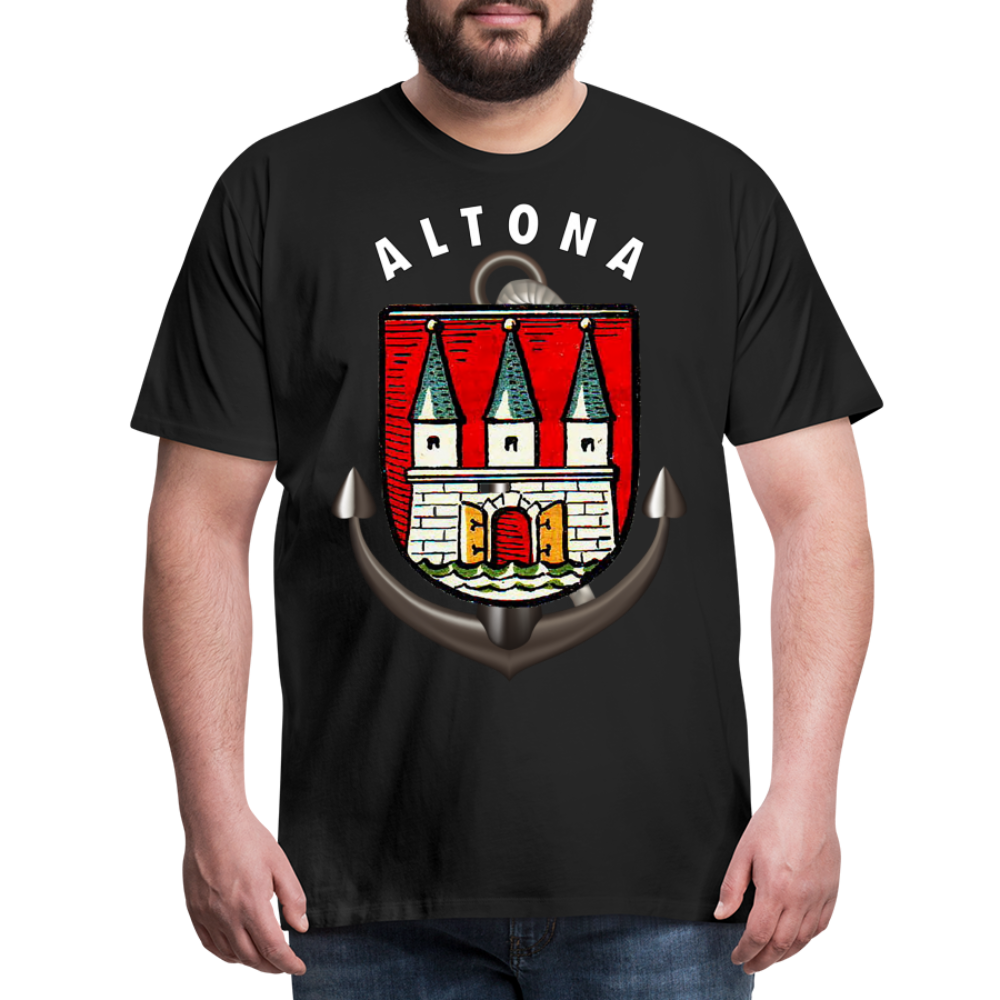 Männer Fashion ALTONA T-Shirt Rundhals Unisex Streetwear - Schwarz