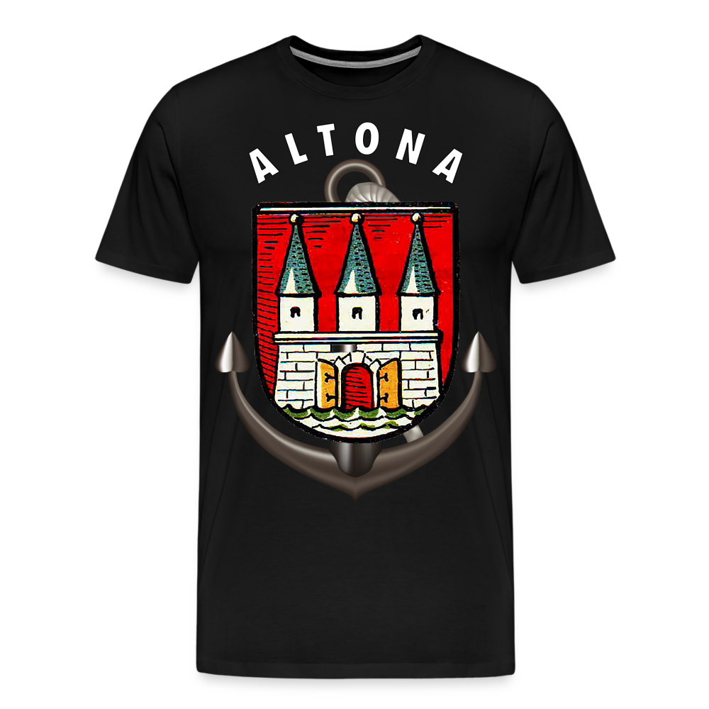 Männer Fashion ALTONA T-Shirt Rundhals Unisex Streetwear - Schwarz