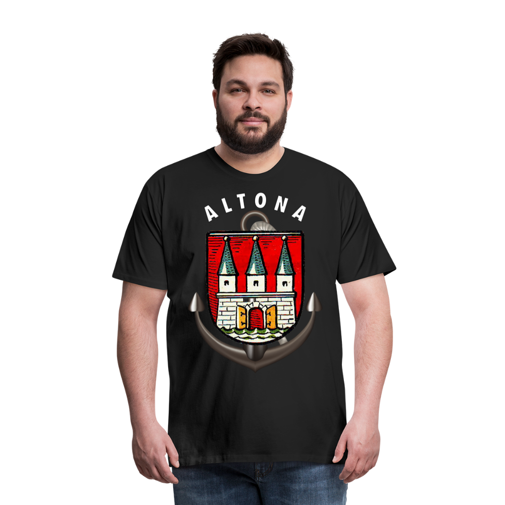 Männer Fashion ALTONA T-Shirt Rundhals Unisex Streetwear - Schwarz