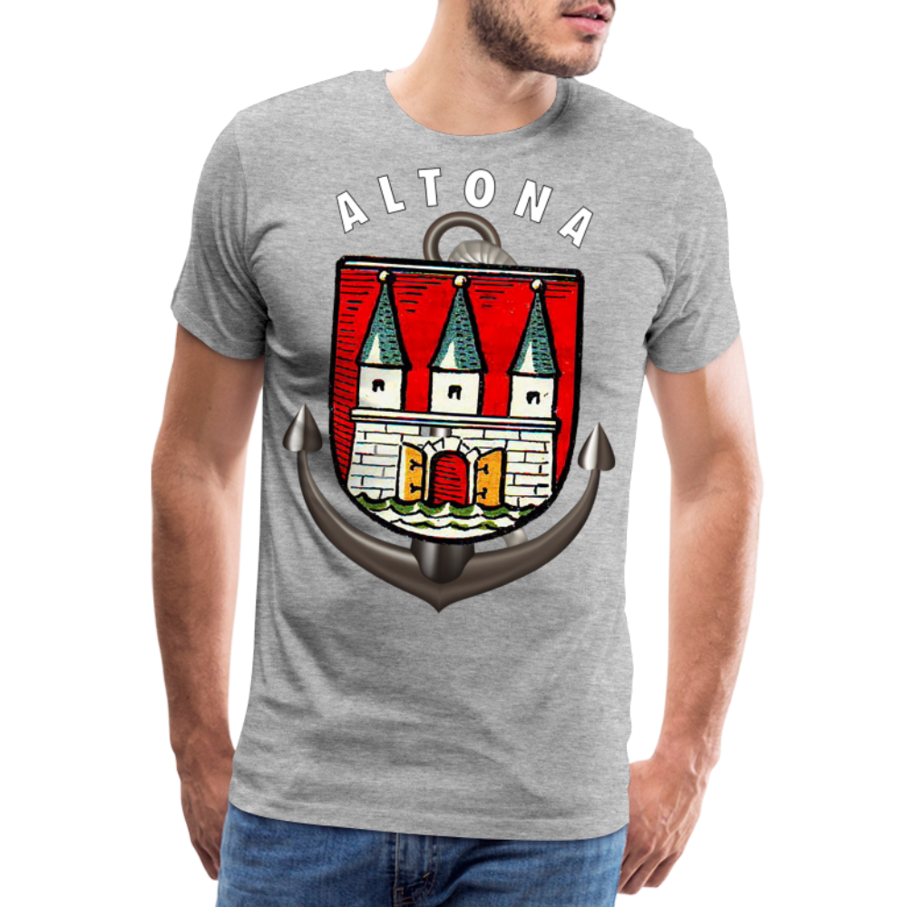 Männer Fashion ALTONA T-Shirt Rundhals Unisex Streetwear - Grau meliert