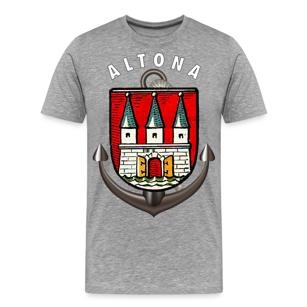 Männer Fashion ALTONA T-Shirt Rundhals Unisex Streetwear - Grau meliert