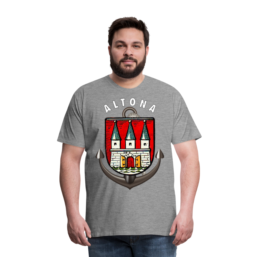 Männer Fashion ALTONA T-Shirt Rundhals Unisex Streetwear - Grau meliert