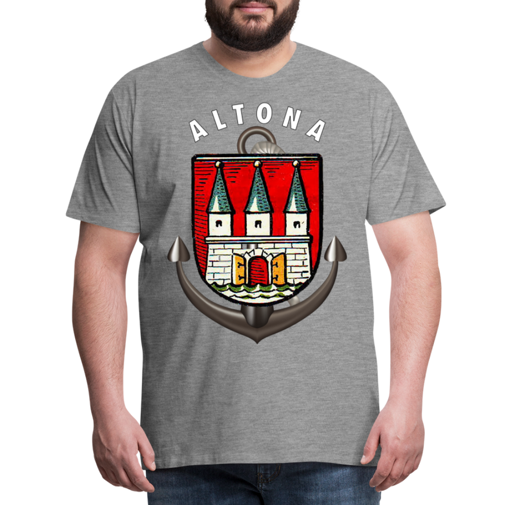 Männer Fashion ALTONA T-Shirt Rundhals Unisex Streetwear - Grau meliert