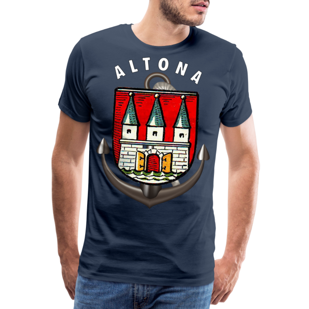 Männer Fashion ALTONA T-Shirt Rundhals Unisex Streetwear - Navy