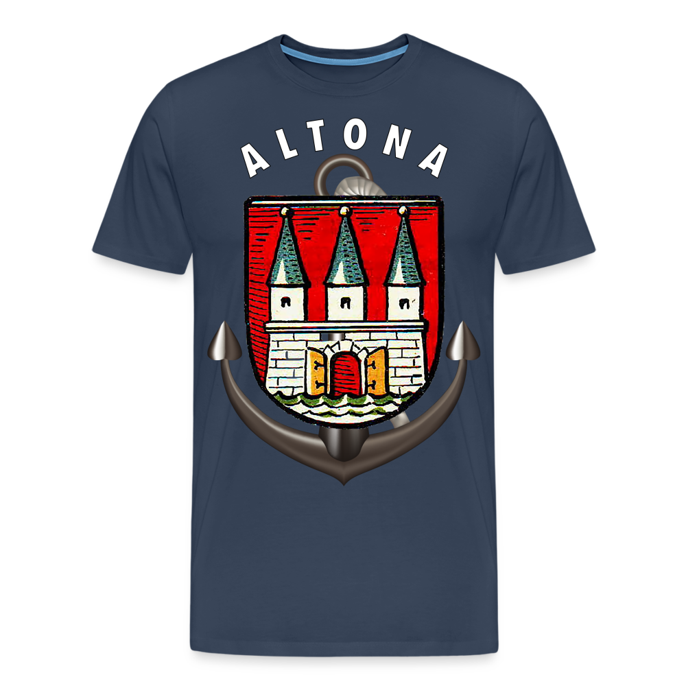 Männer Fashion ALTONA T-Shirt Rundhals Unisex Streetwear - Navy