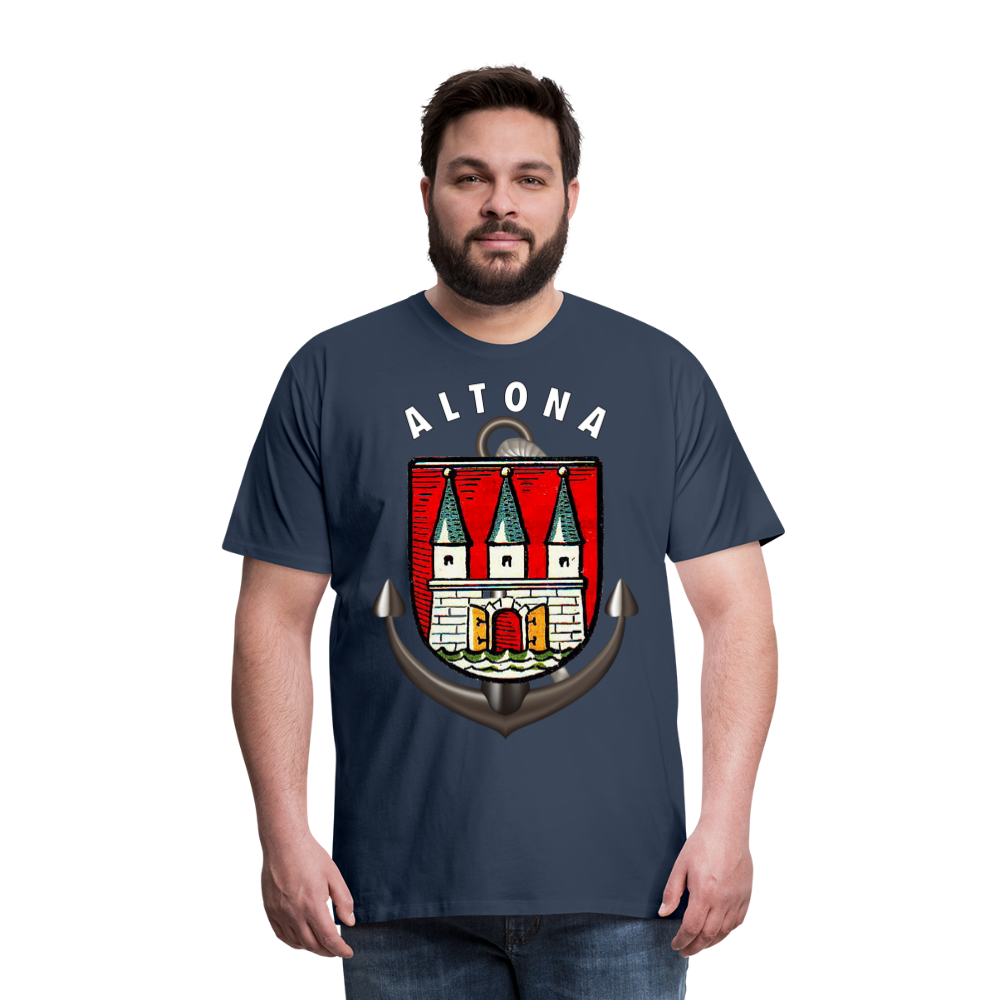 Männer Fashion ALTONA T-Shirt Rundhals Unisex Streetwear - Navy