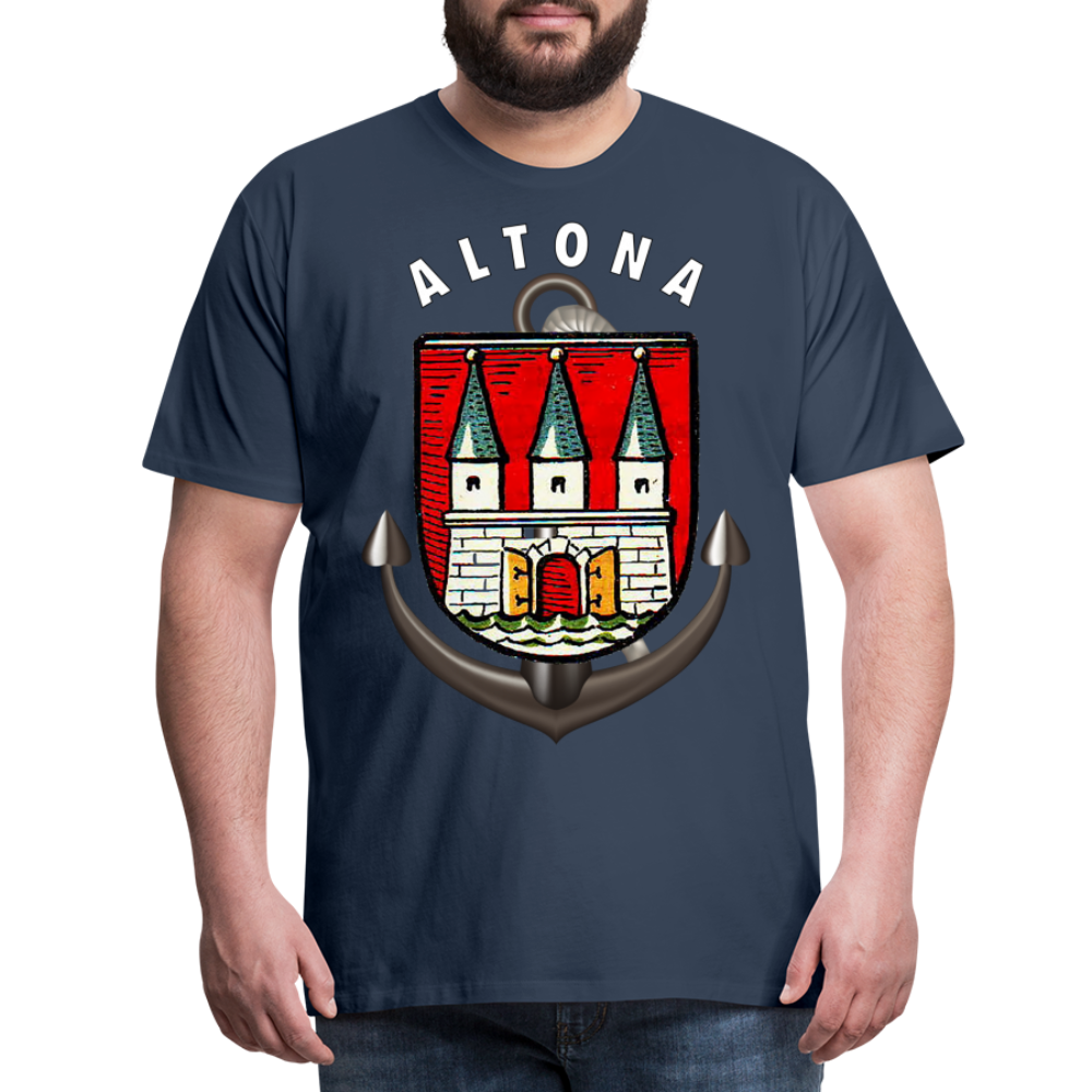 Männer Fashion ALTONA T-Shirt Rundhals Unisex Streetwear - Navy